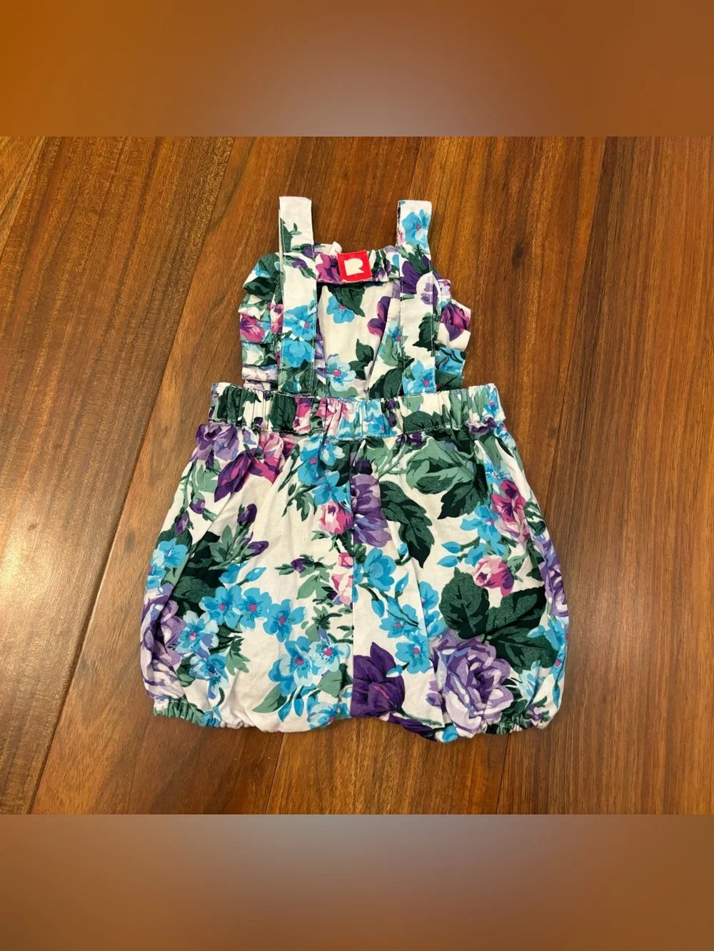 Rock Your Baby Australia Vintage Blue/Purple/White Floral Overall Shorts